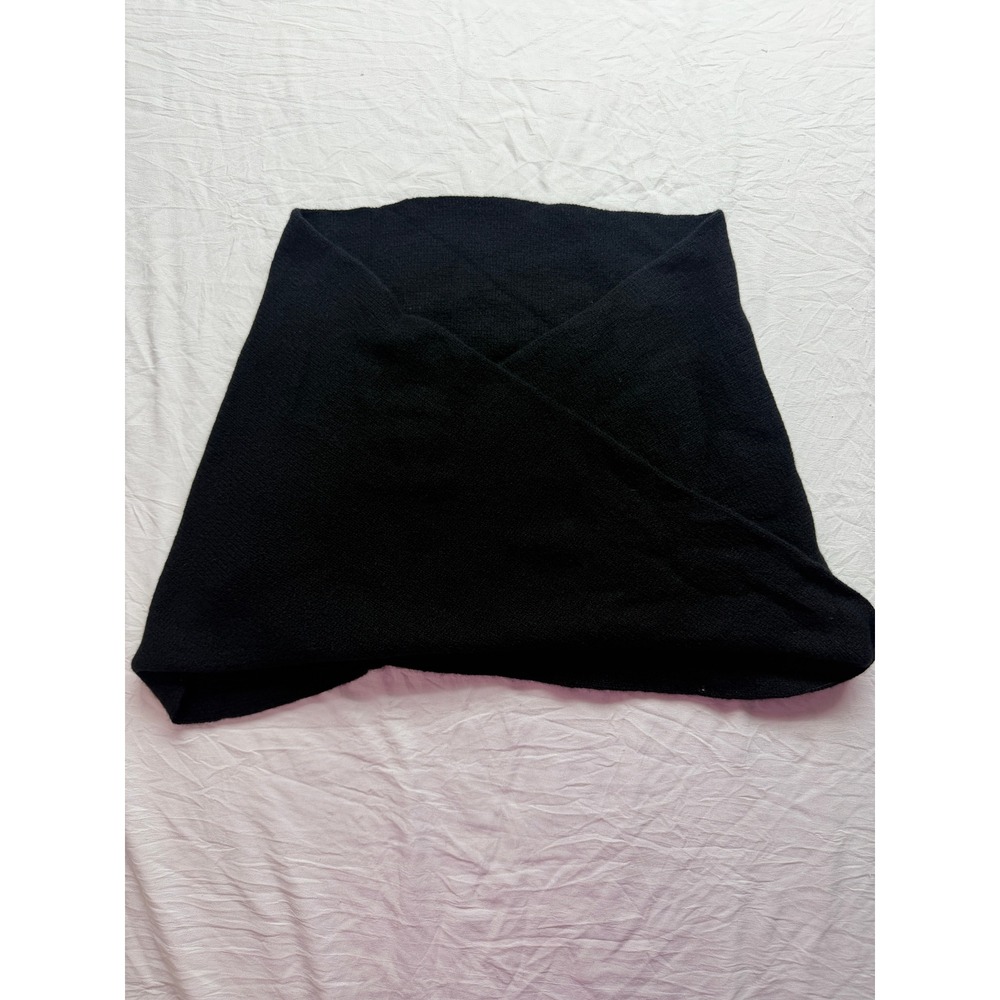 Lord & Taylor Cashmere Wrap Scarf Black Crossover Poncho Shawl NWT 20480